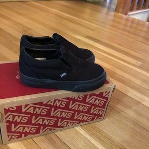 Vans GUC black slide on toddler size 6